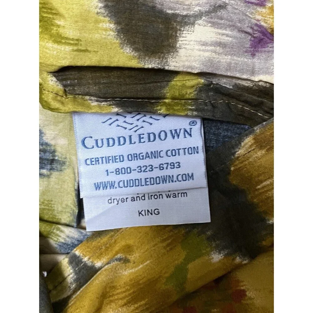 Cuddledown Duvet Cover Shams Set Floral King‎ Organic Cotton Purple